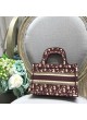 DIOR QBLIQUE EMBROIDERED MINI BOOK TOTE  BURGUNDY